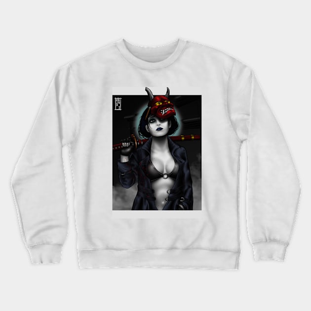 girl ninja Crewneck Sweatshirt by OlegRom75